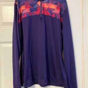 Slazenger Womens Size XL Purple 1/4 Zip Pullover Golf Athletic Stretch